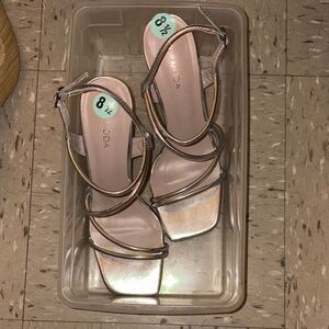 Moda Silver and Gold Strappy Heels